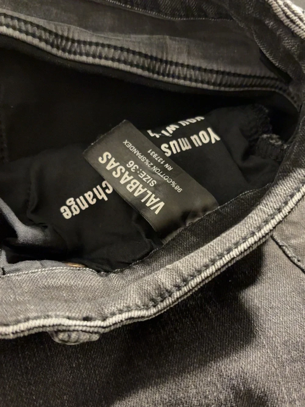 Valabasas Men's Charcoal Grey Stacked Carpenter Jeans - Size 36